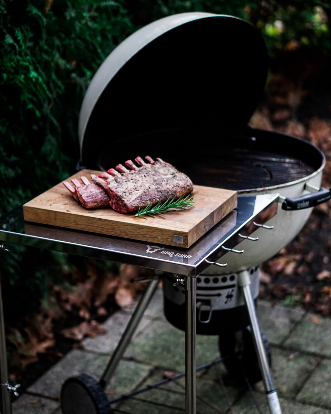 Table d'appoint en acier inoxydable pour barbecue à charbon de Ø 57 cm