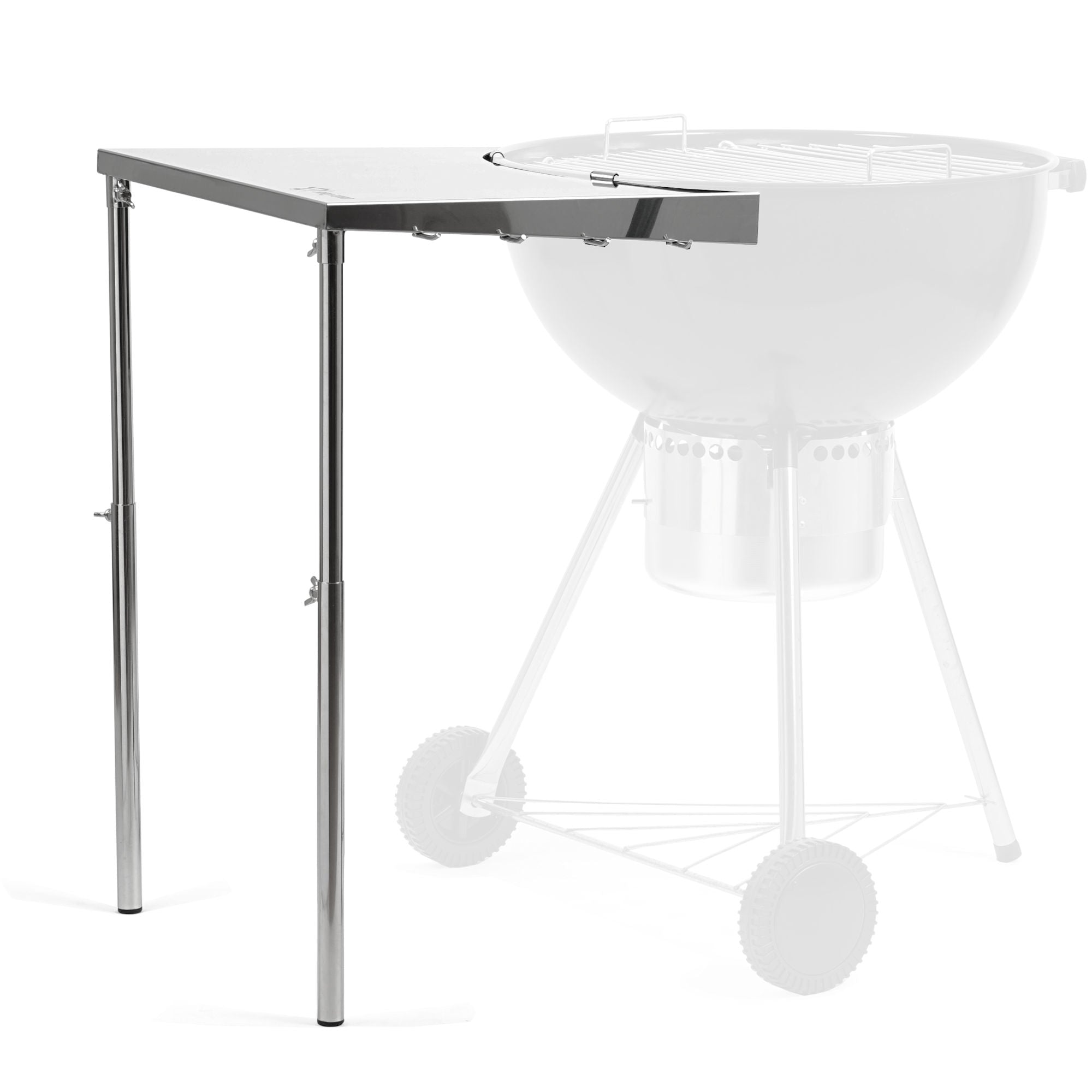 Table d'appoint en acier inoxydable pour barbecue à charbon de Ø 57 cm