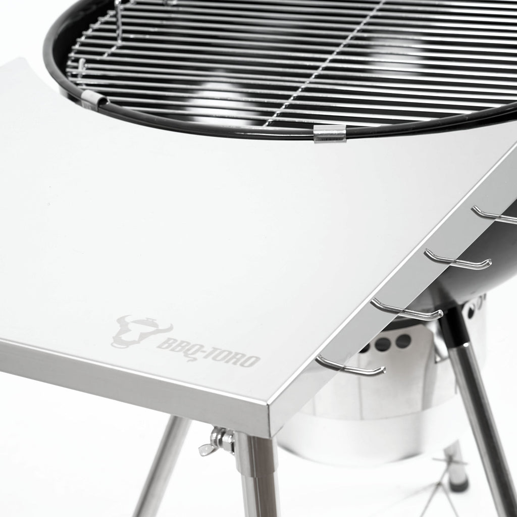 Table d'appoint en acier inoxydable pour barbecue à charbon de Ø 57 cm