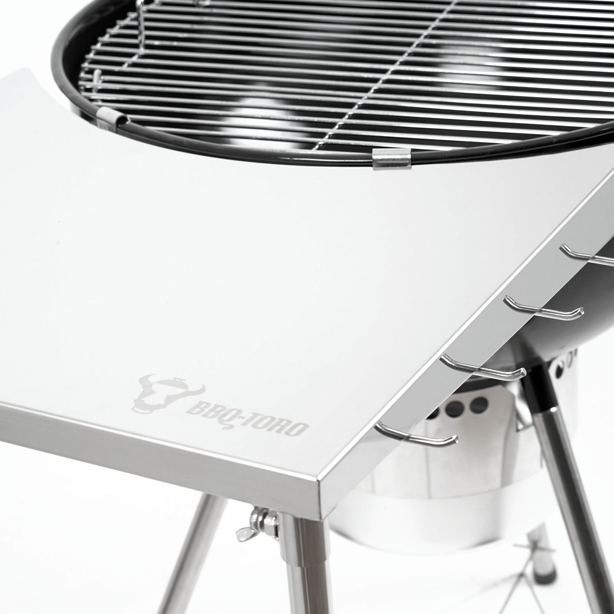 Table d'appoint en acier inoxydable pour barbecue à charbon de Ø 57 cm
