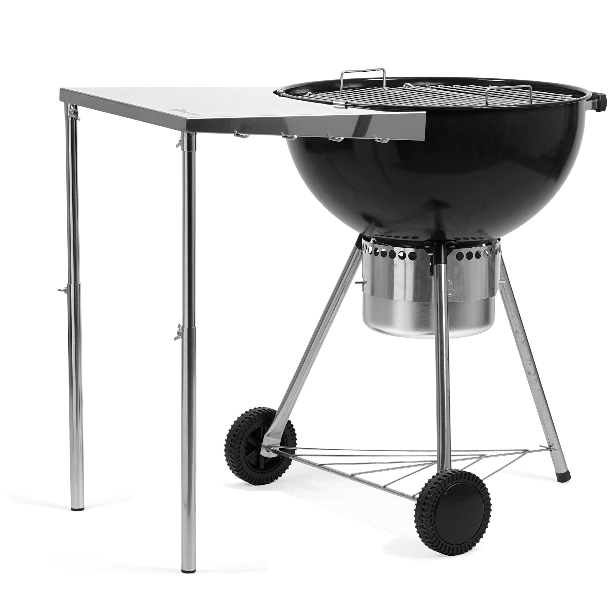Table d'appoint en acier inoxydable pour barbecue à charbon de Ø 57 cm