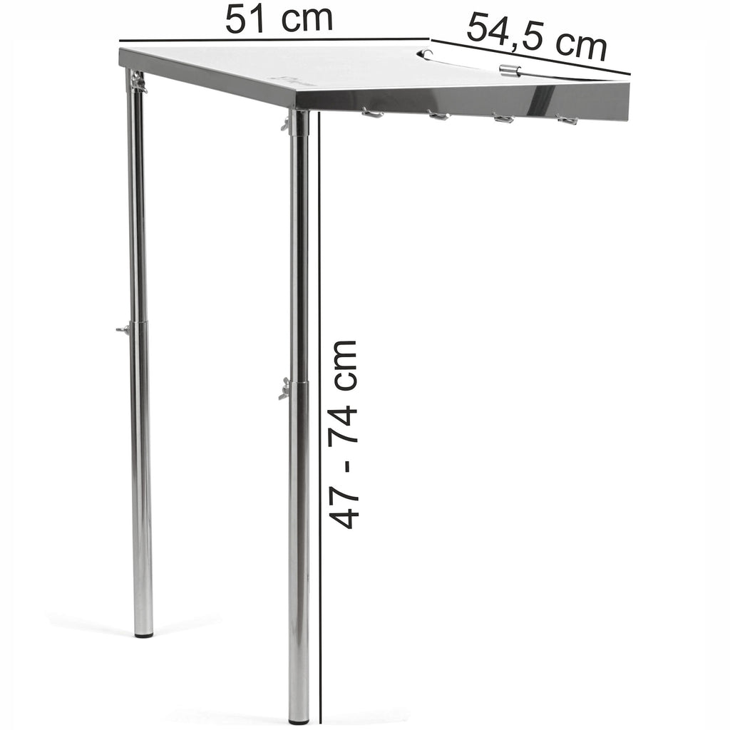 Table d'appoint en acier inoxydable pour barbecue à charbon de Ø 57 cm