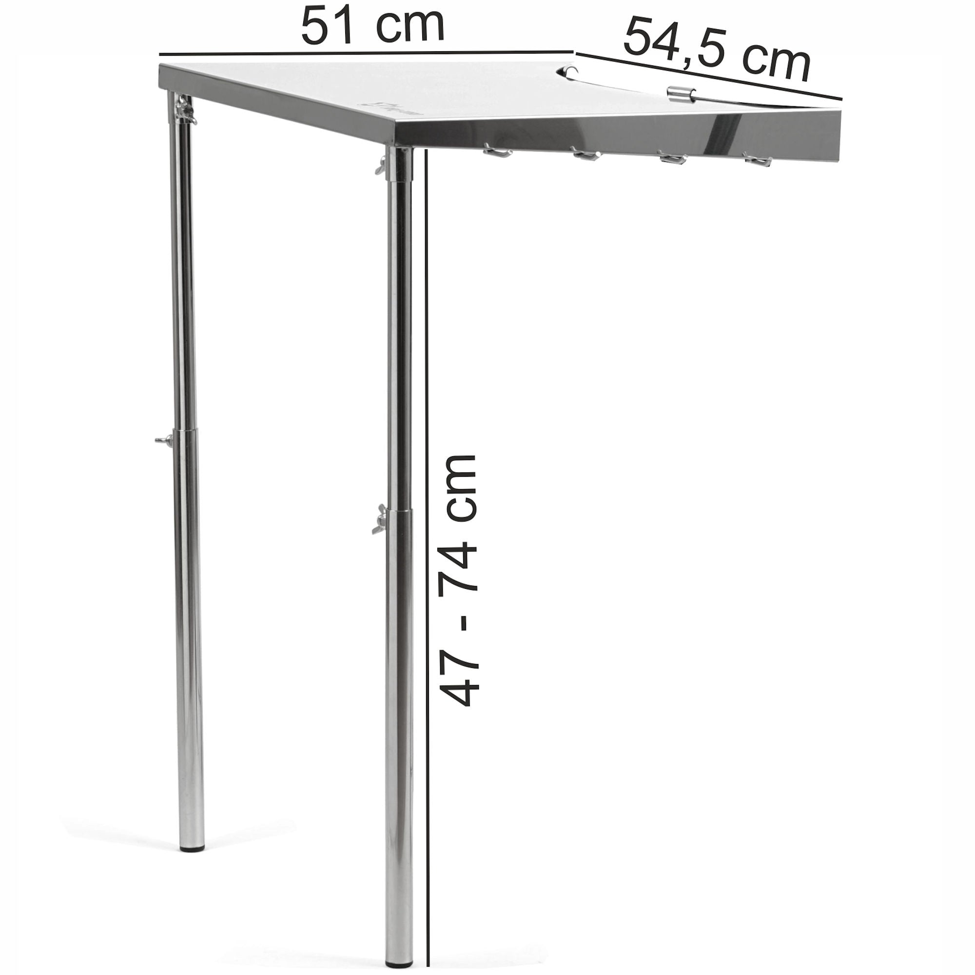 Table d'appoint en acier inoxydable pour barbecue à charbon de Ø 57 cm