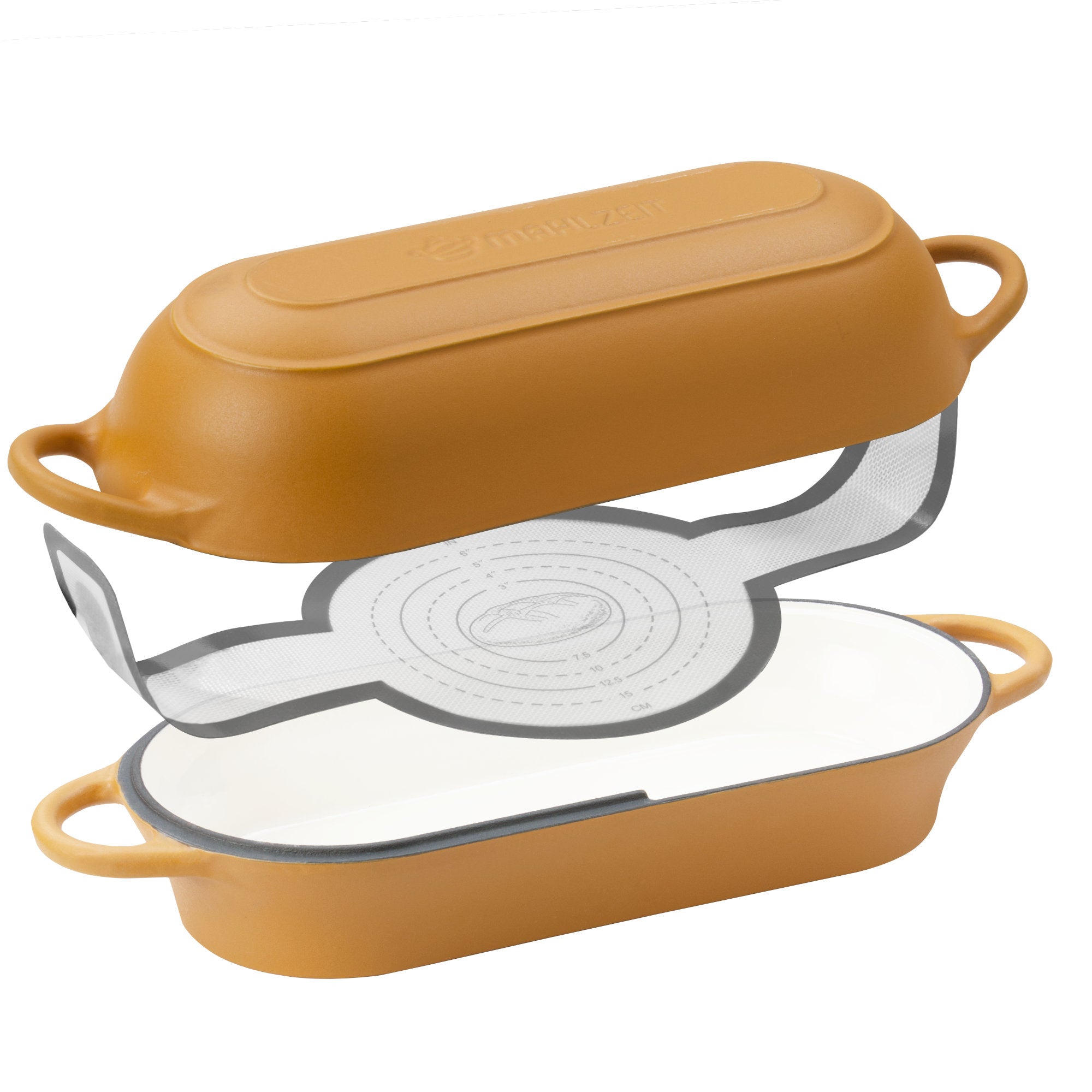 Brottopf Set, 4,5 Liter, Gusseisen, emailliert, inkl. Brotschlinge