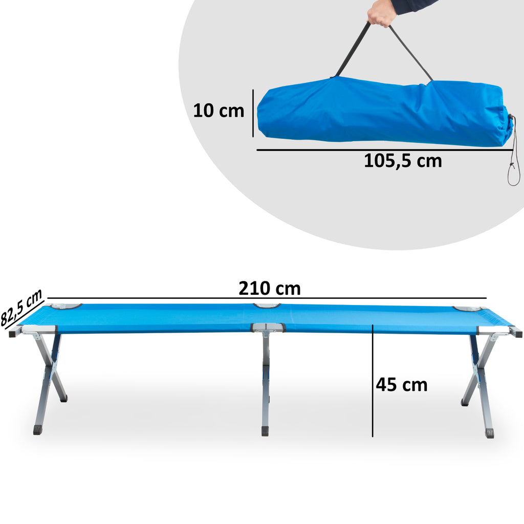Camp bed, up to 200 kg, including carrying bag, camping cot