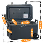 Cooler, 70 liters, with wheels