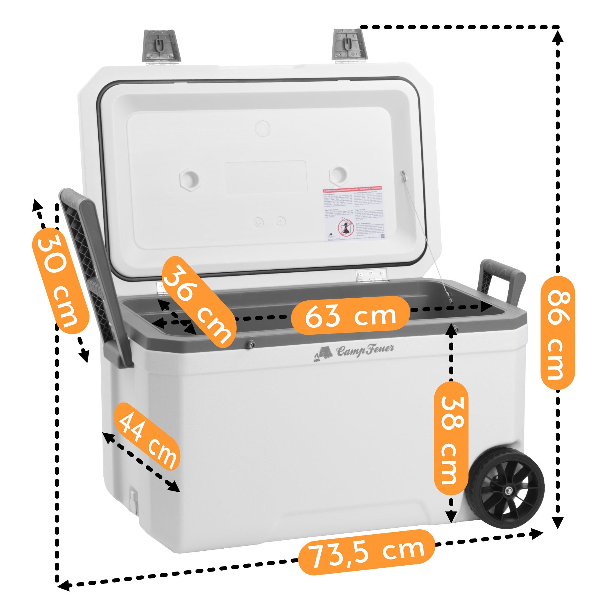 Kühlbox, 70 Liter, mit Rädern
