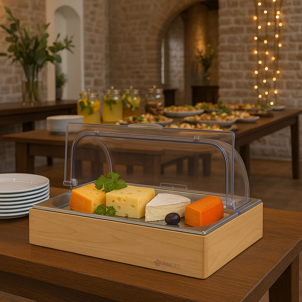 Kühl Servierplatte, 53 x 34 x 27 cm, GN 1/1, inkl. Holzrahmen