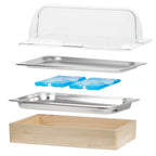 Chilled serving platter, 53 x 34 x 27 cm, GN 1/1, incl. wooden frame