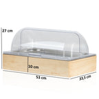 Chilled serving platter, 53 x 34 x 27 cm, GN 1/1, incl. wooden frame
