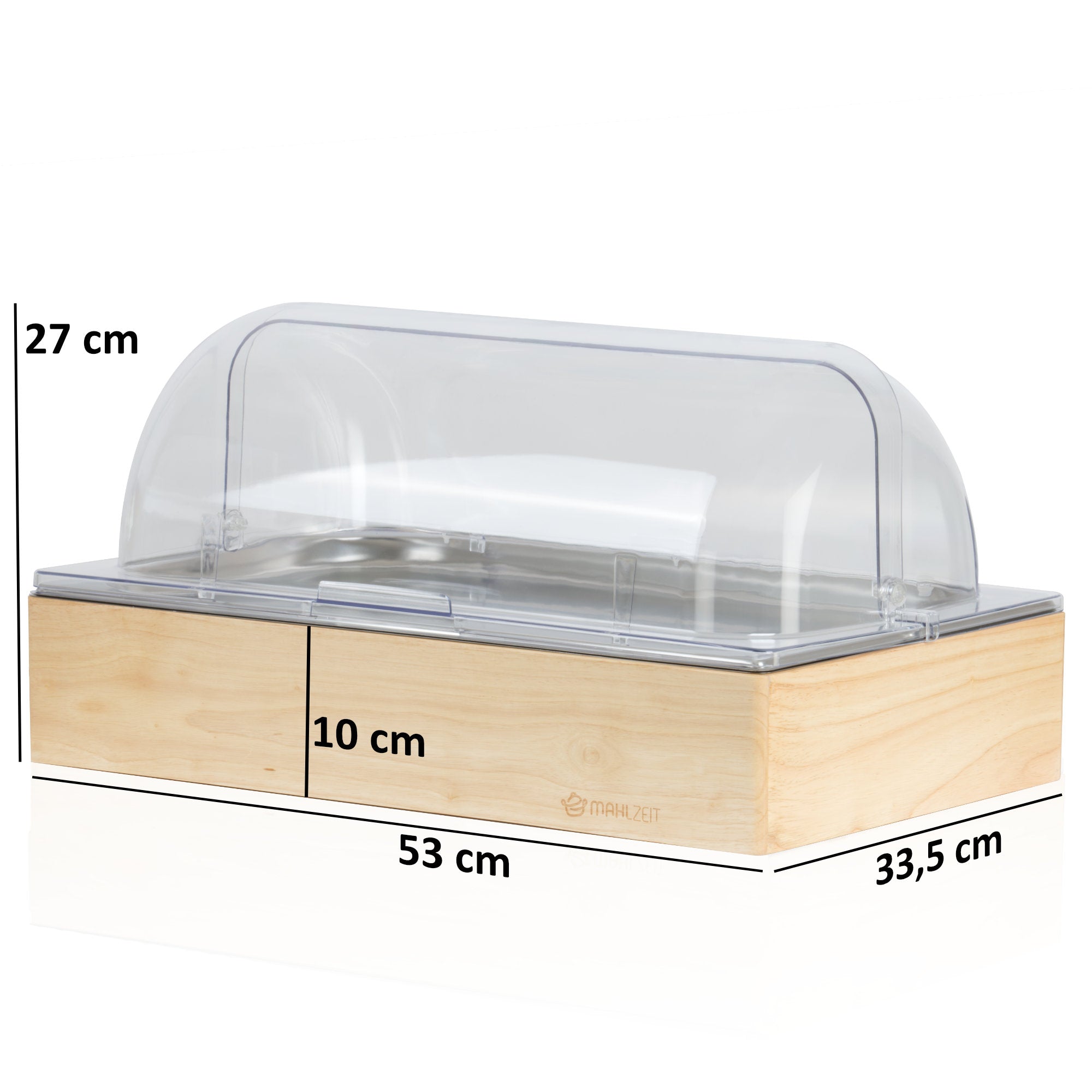 Chilled serving platter, 53 x 34 x 27 cm, GN 1/1, incl. wooden frame