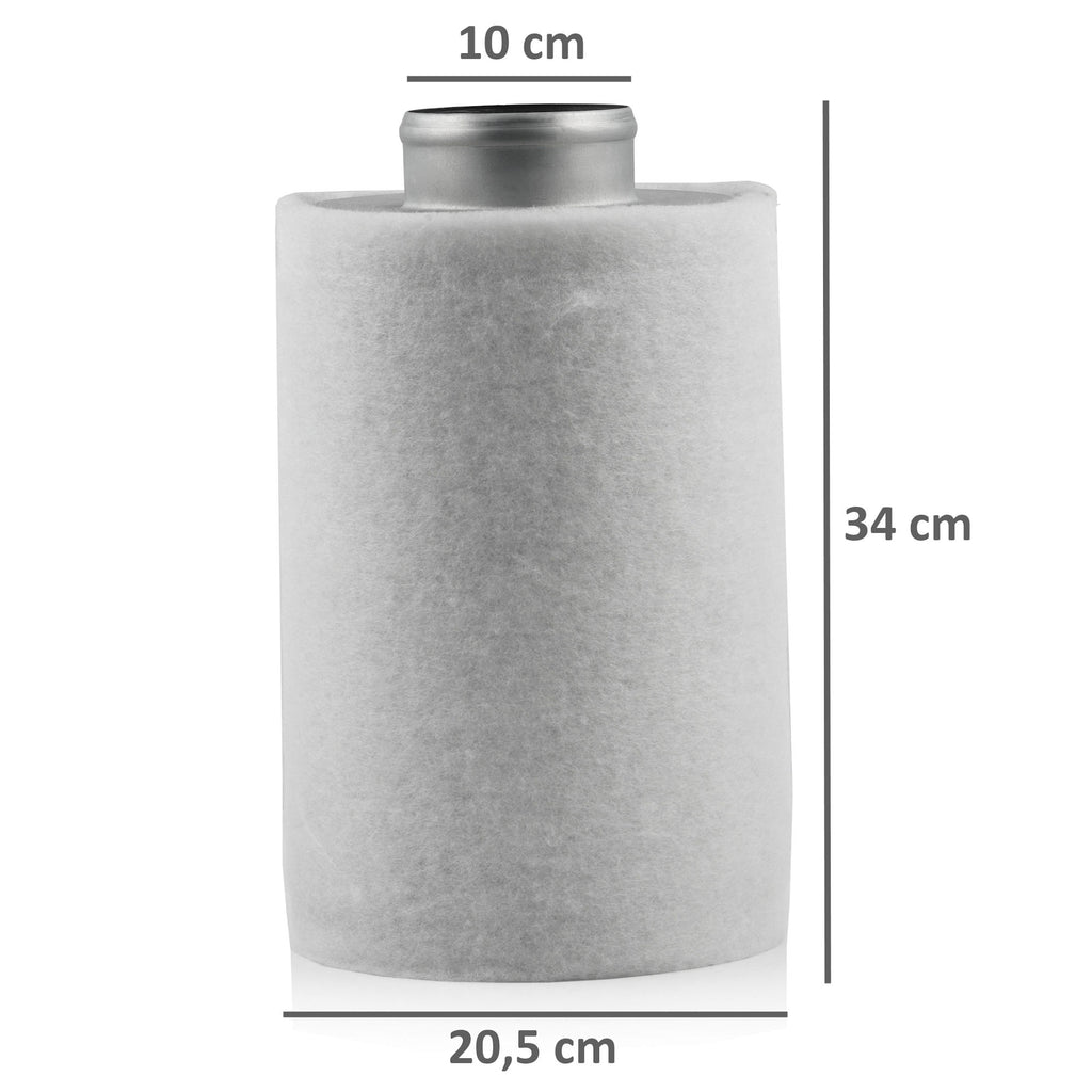 Kit de culture « Basique », Ø100 mm, comprenant un extracteur d’air, un filtre à charbon actif et un tuyau flexible.