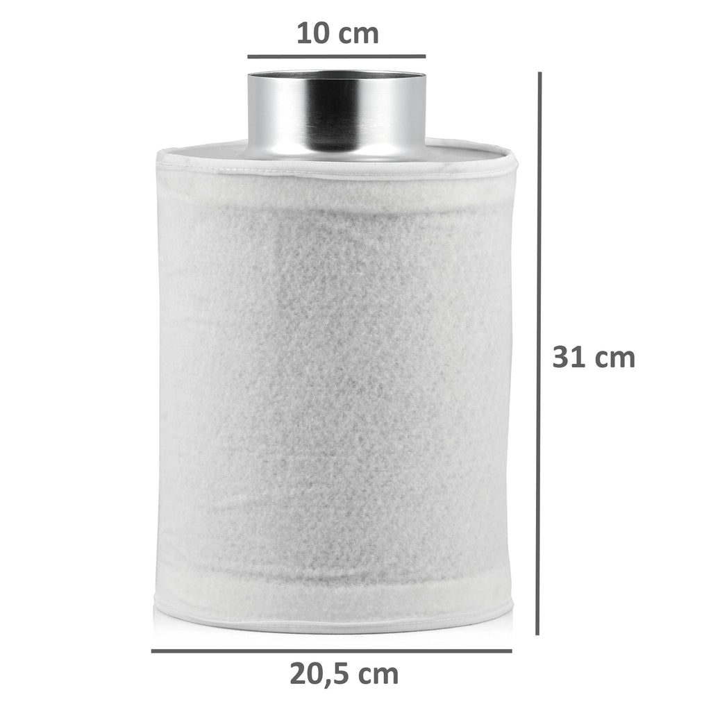 Kit de culture « Premium », Ø100 mm, comprenant un extracteur d’air, un filtre à charbon actif et un tuyau flexible.