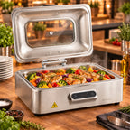 Chafing Dish, Edelstahl, 9,5 Liter, inkl. Display und Deckel