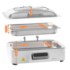 Chafing Dish, Edelstahl, 9,5 Liter, inkl. Display und Deckel