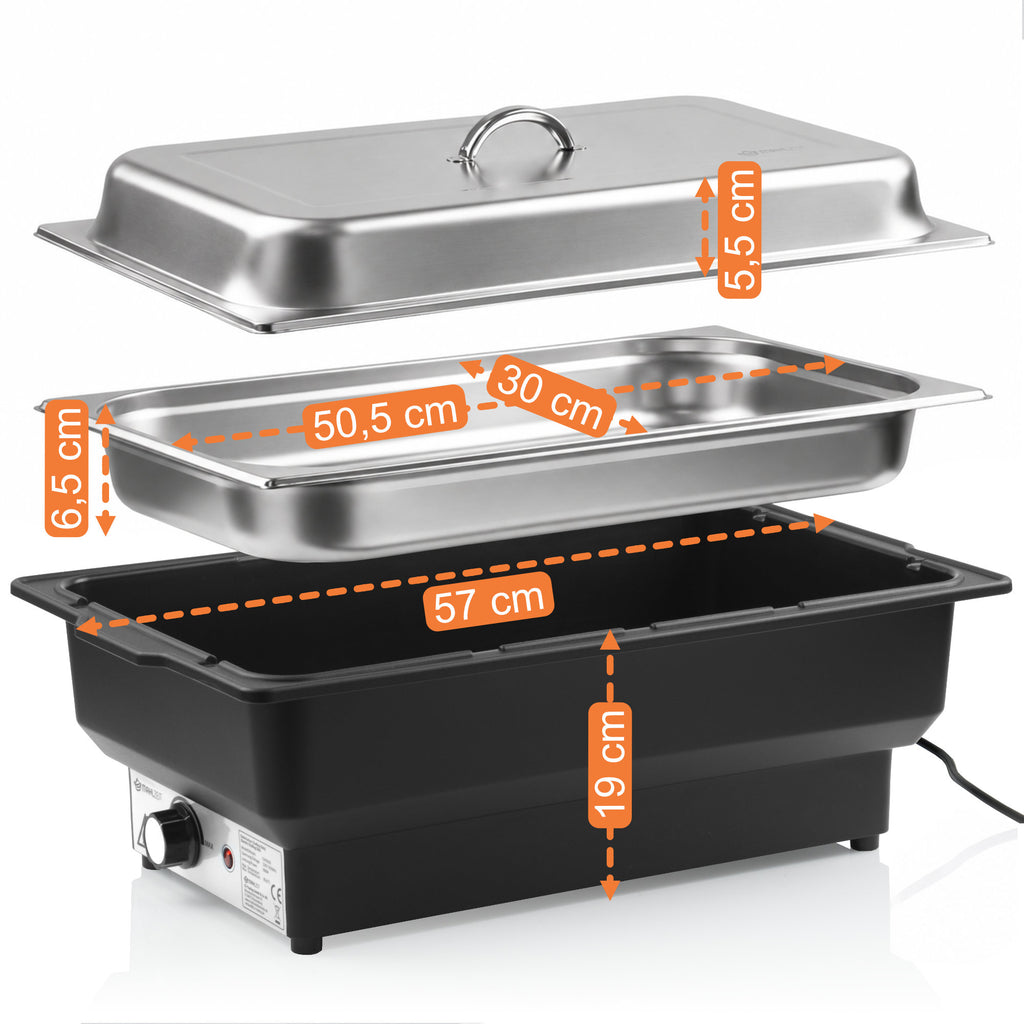 Chafing Dish, Edelstahl, 8 Liter, mit Deckel