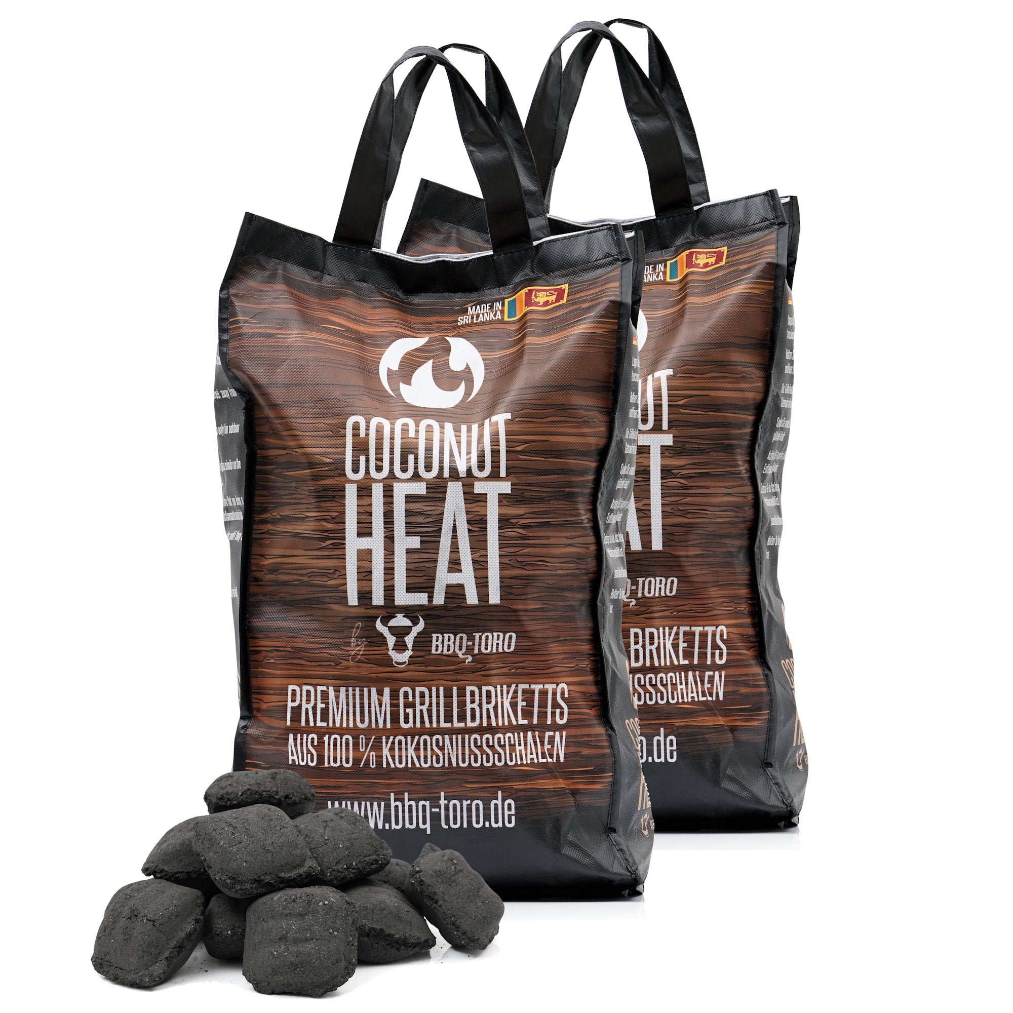 Coconut Heat grill briquettes, premium, 100% coconut