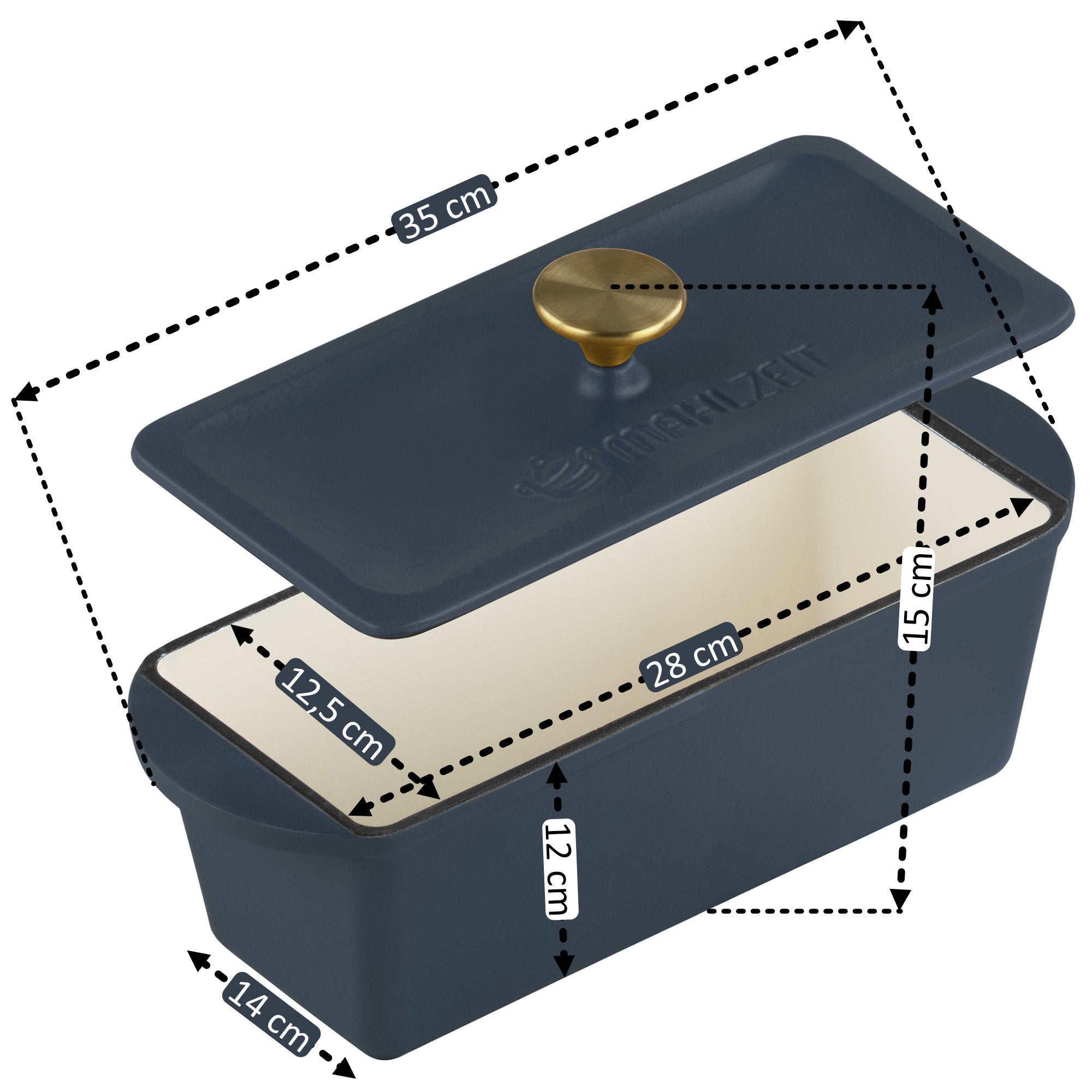 Bräter, 3 Liter, Gusseisen, emailliert, inkl. Deckel