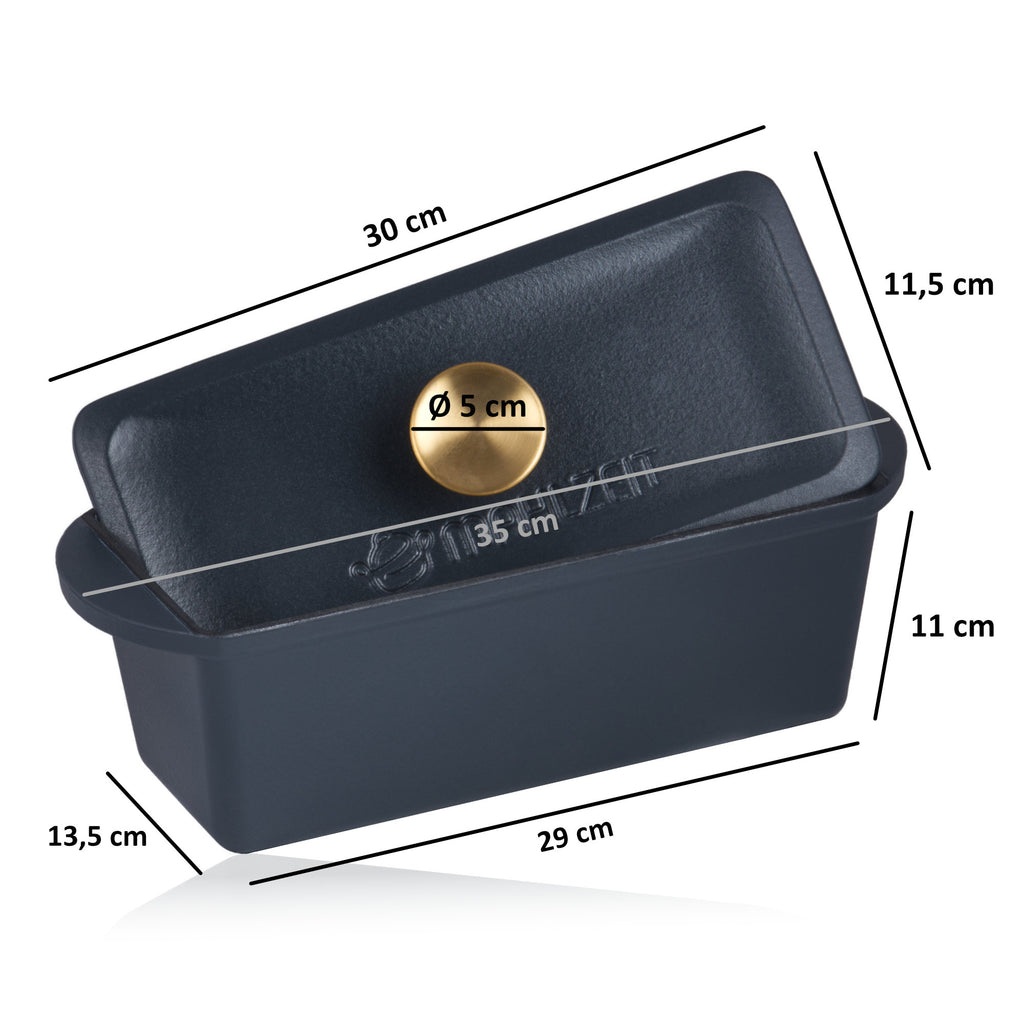 Roasting pan, 3 liters, cast iron, enamelled, including lid