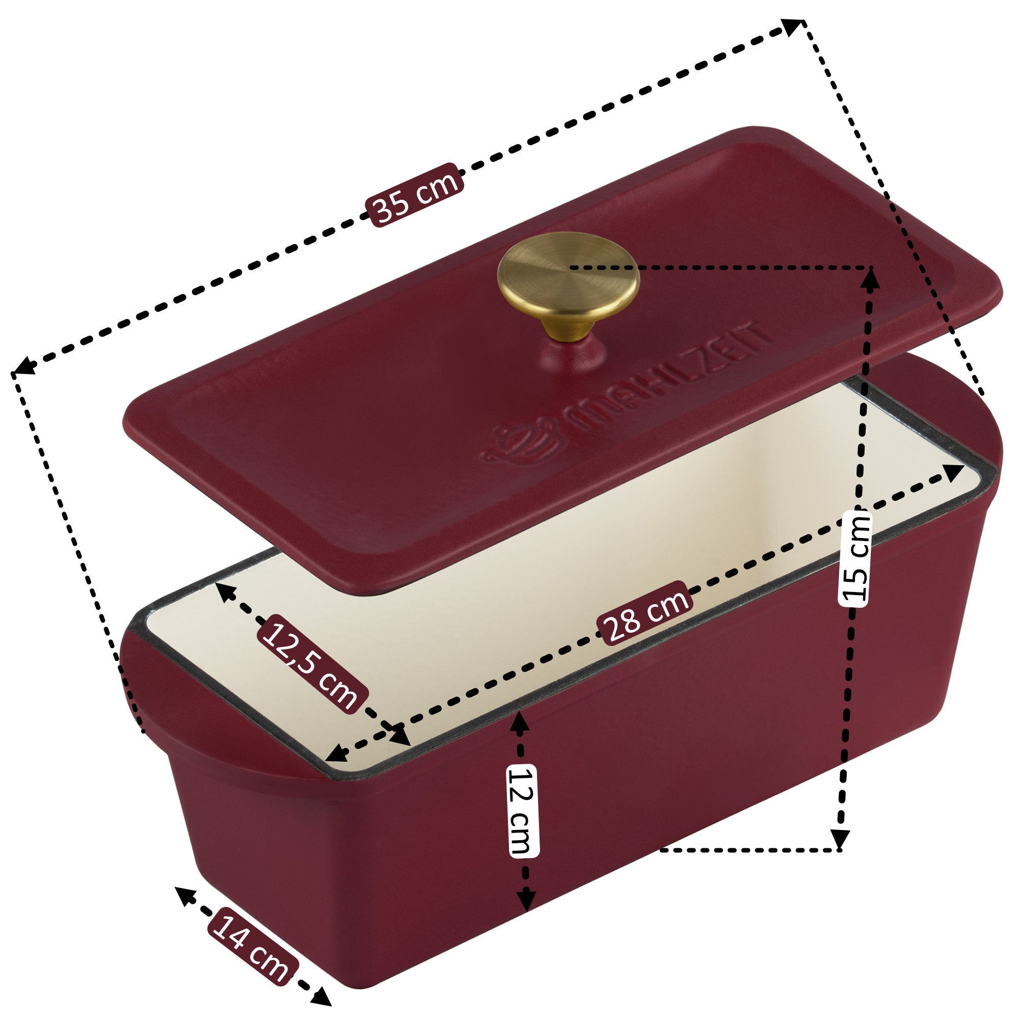 Bräter, 3 Liter, Gusseisen, emailliert, inkl. Deckel