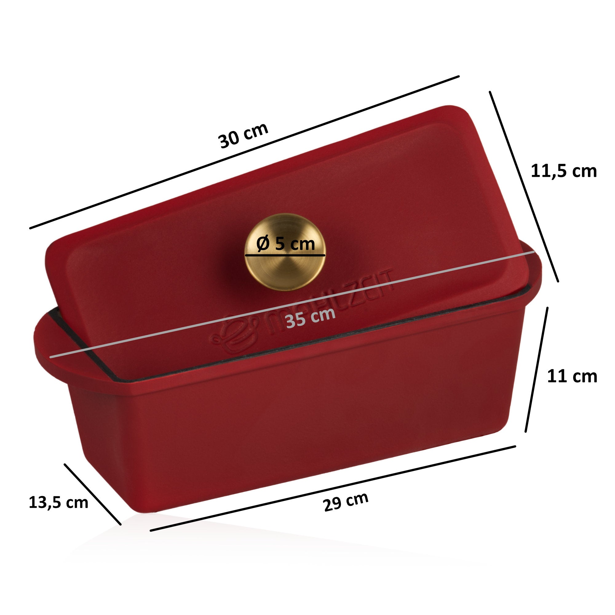 Roasting pan, 3 liters, cast iron, enamelled, including lid