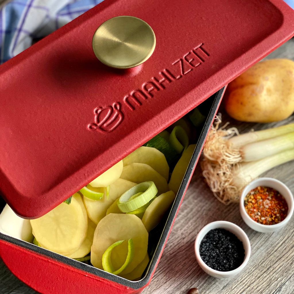 Roasting pan, 3 liters, cast iron, enamelled, including lid