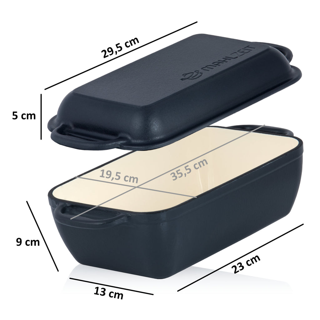 Batterie de cuisine, 3 pièces, en fonte émaillée