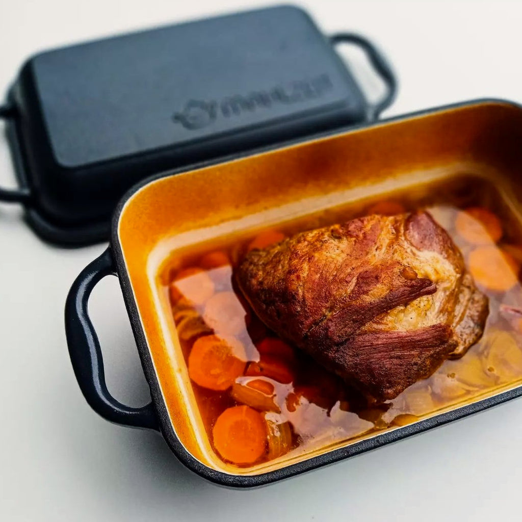 Roasting pan, 4.8 liters, cast iron, enamelled, including lid