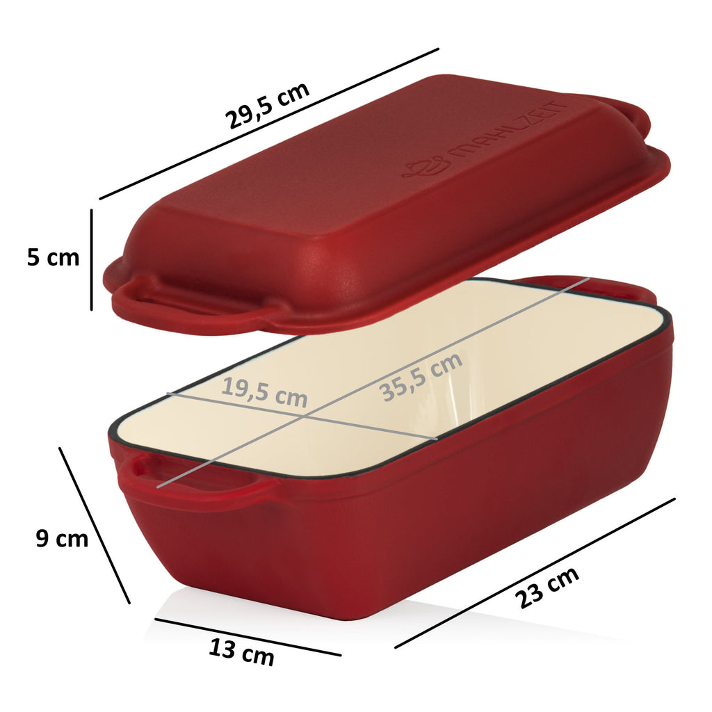 Roasting pan, 4.8 liters, cast iron, enamelled, including lid