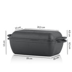 2-in-1 roasting pan, 4.5 liters, cast iron, including lid