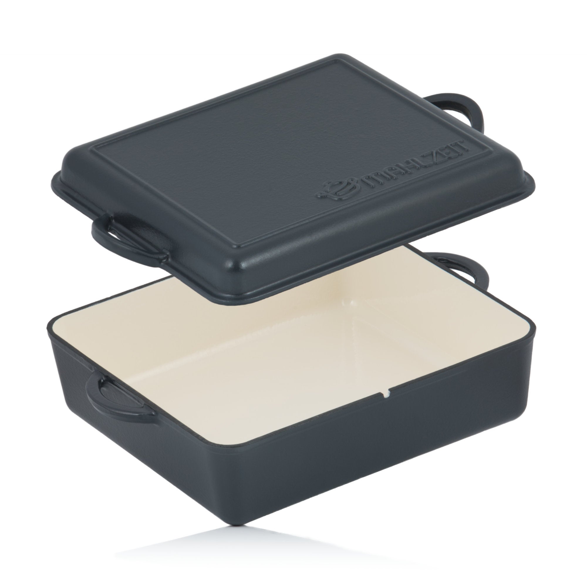 Roasting pan set, 5-piece, cast iron, enamelled