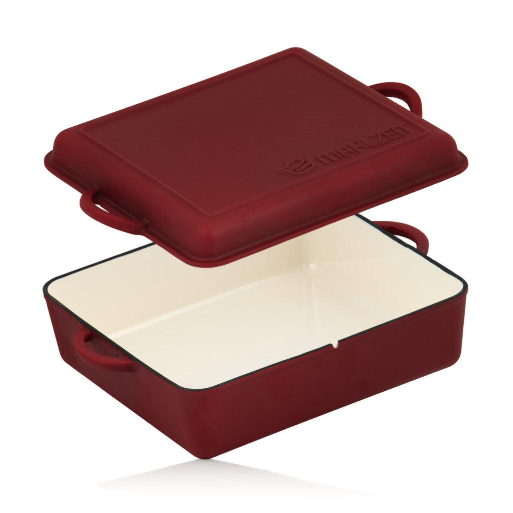 Roasting pan set, 3-piece, cast iron, enamelled