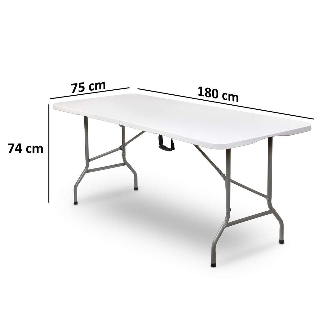 Folding table, plastic, 180 x 75 x 74 cm, foldable