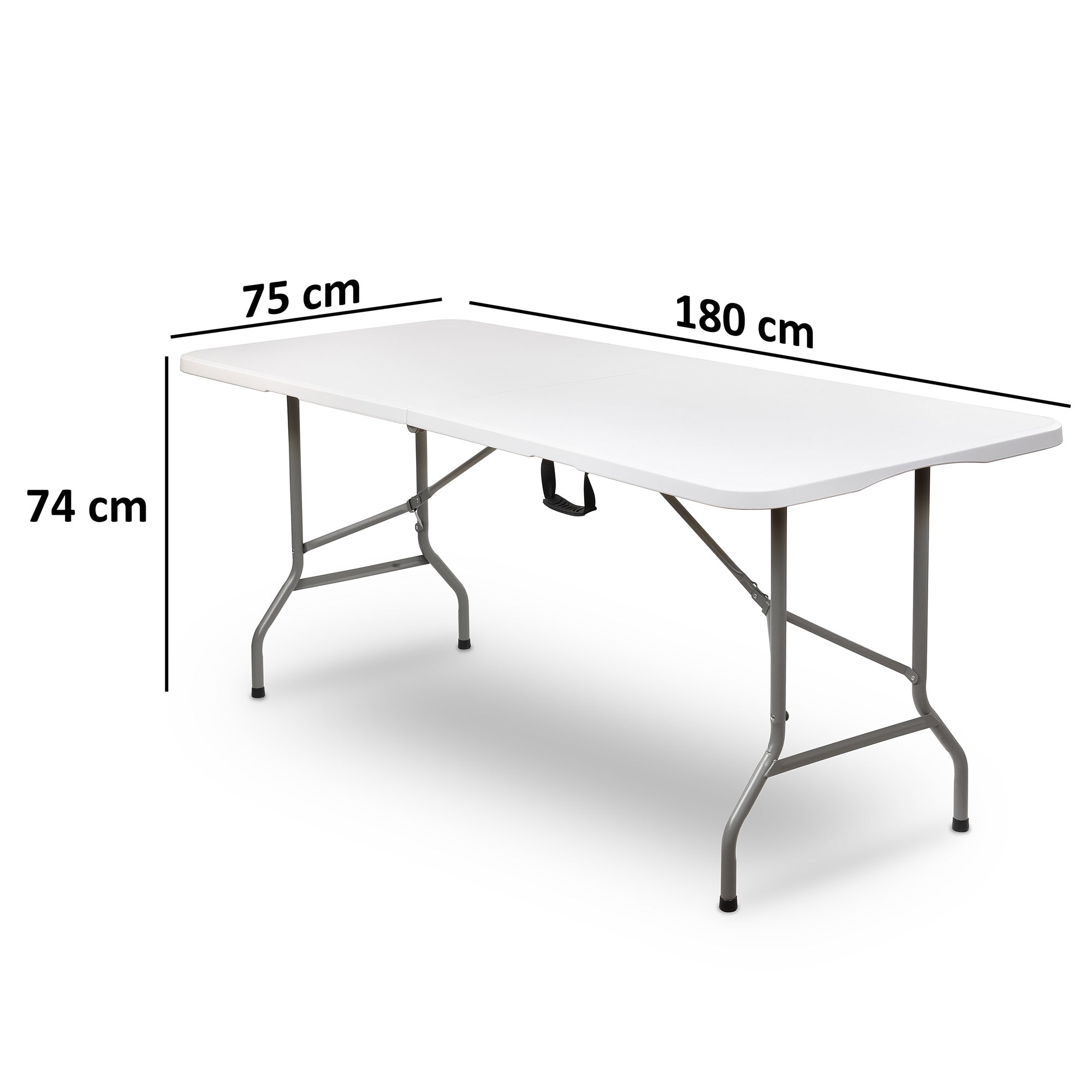 Folding table, plastic, 180 x 75 x 74 cm, foldable