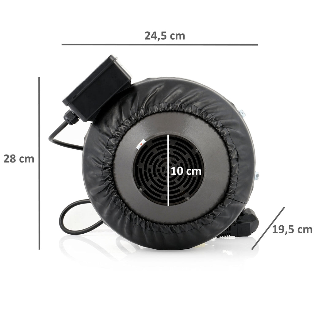 Kit de culture « Premium », Ø100 mm, comprenant un extracteur d’air, un filtre à charbon actif et un tuyau flexible.
