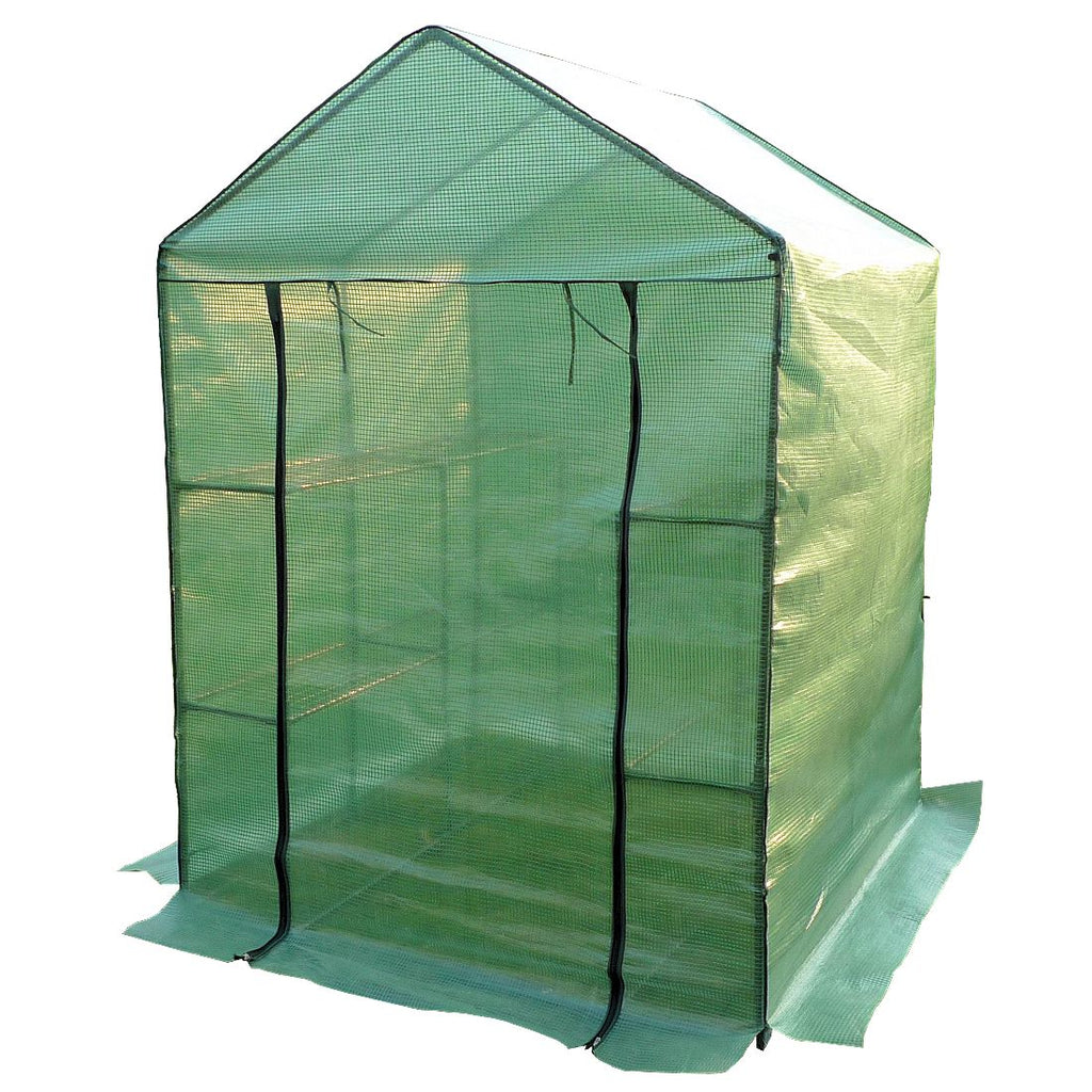 Serre en aluminium, 195 x 143 x 143 cm, étagère comprise