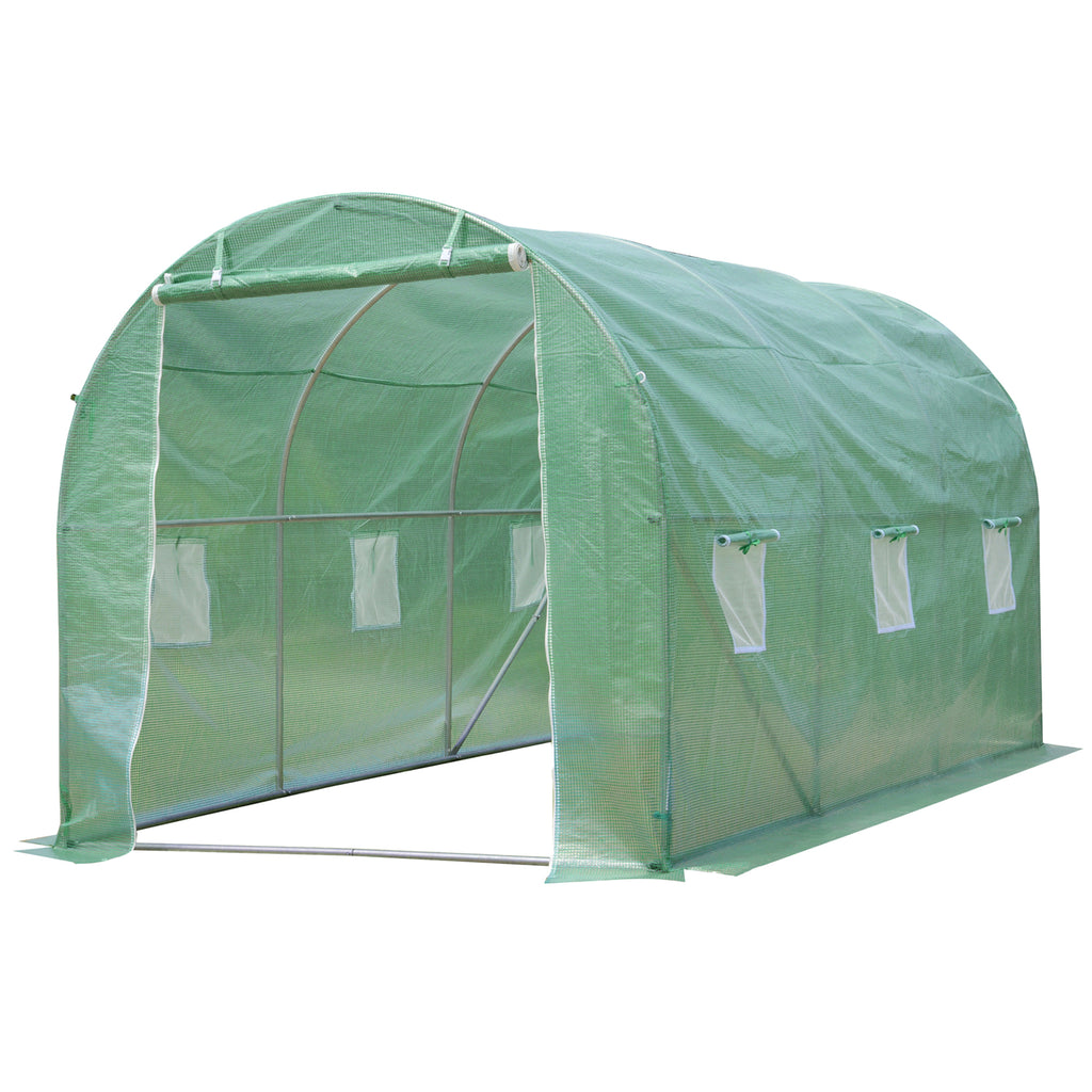 Foliengewächshaus, (H) 2 m, Stahlrohr verzinkt, PE-Gitterfolie