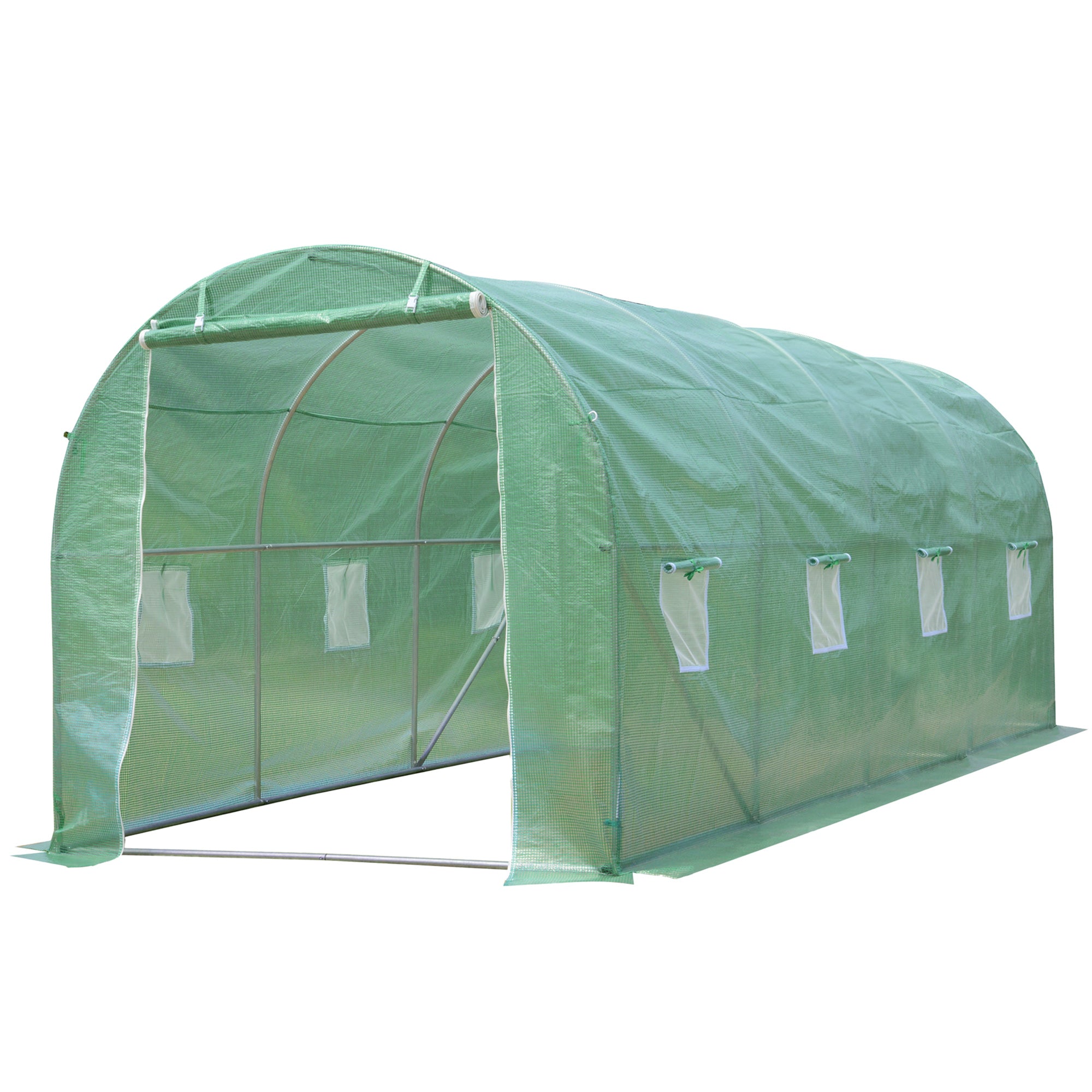 Serre en aluminium, hauteur 2 m, tube en acier galvanisé, film de maille PE