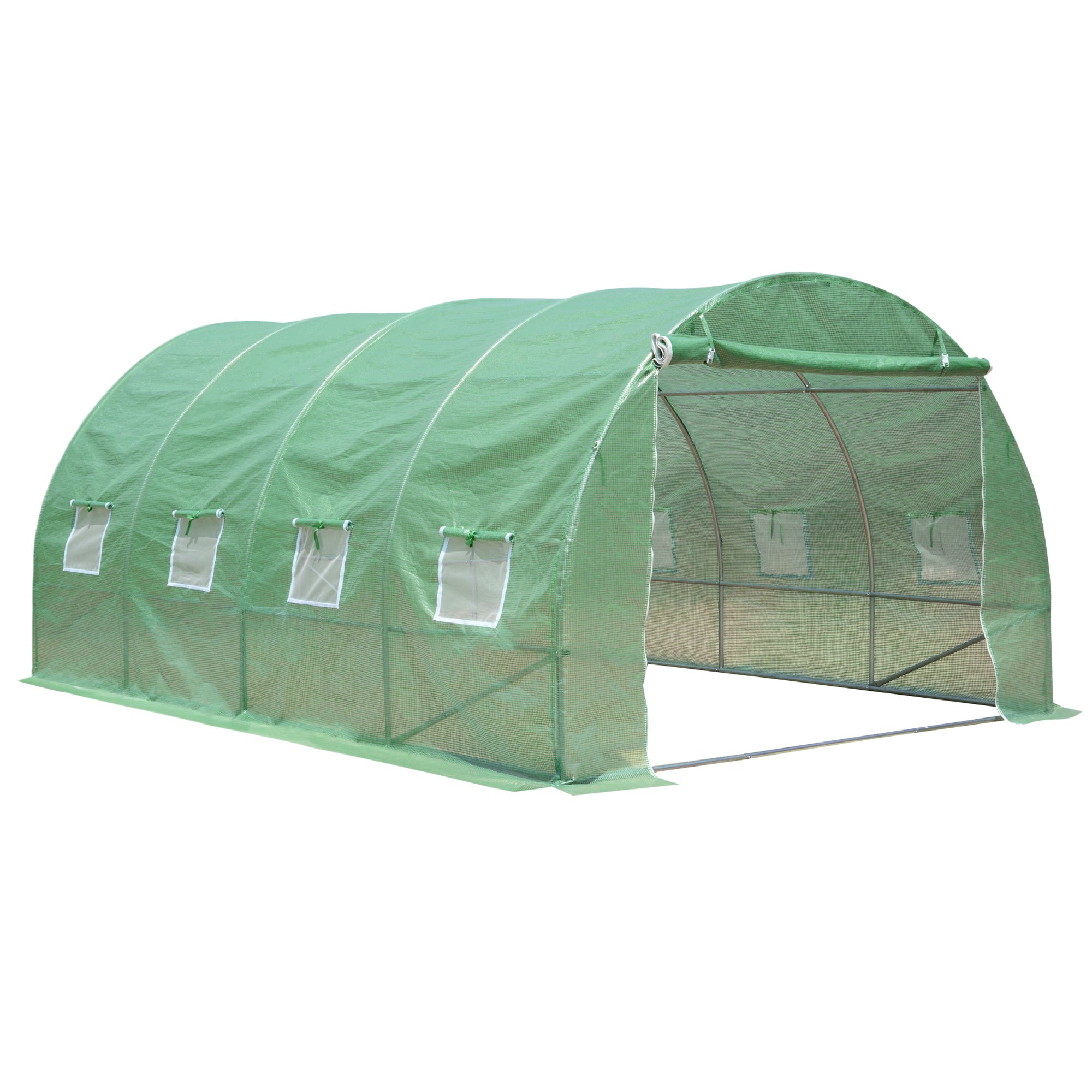 Serre en aluminium, hauteur 2 m, tube en acier galvanisé, film de maille PE