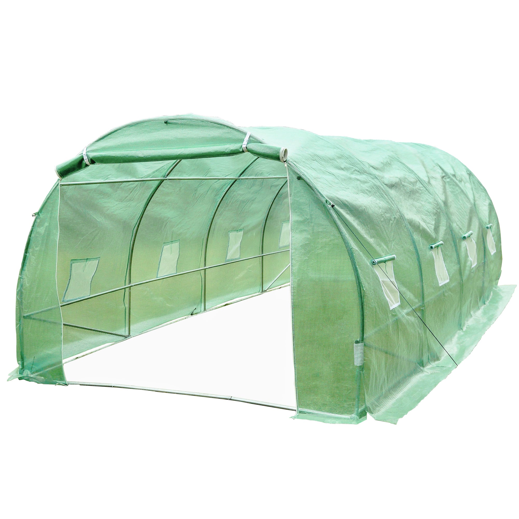 Foliengewächshaus, (H) 2 m, Stahlrohr verzinkt, PE-Gitterfolie