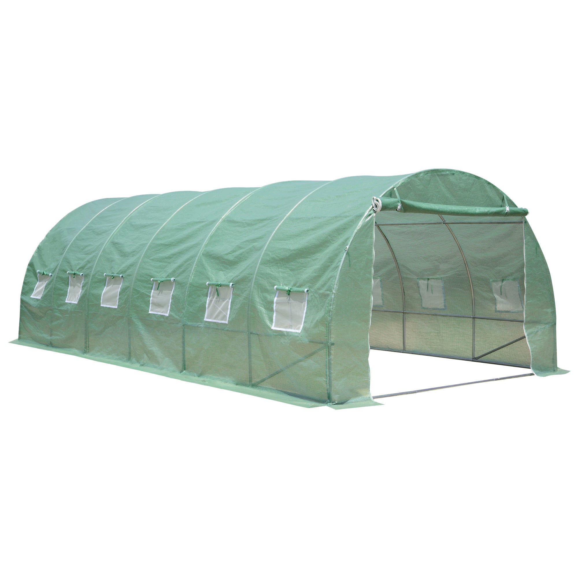 Serre en aluminium, hauteur 2 m, tube en acier galvanisé, film de maille PE