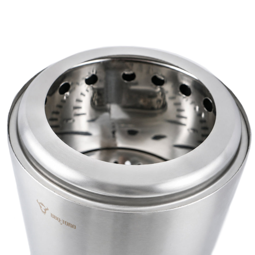 Feuerstelle raucharm, Edelstahl, Ø 22 x (H) 25 cm