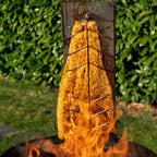 Planche à saumon grillée à la flamme, en acier inoxydable, avec support