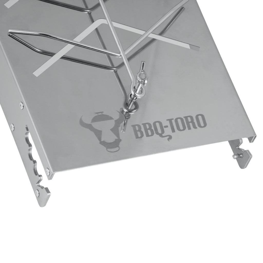 Planche à saumon grillée à la flamme, en acier inoxydable, avec support