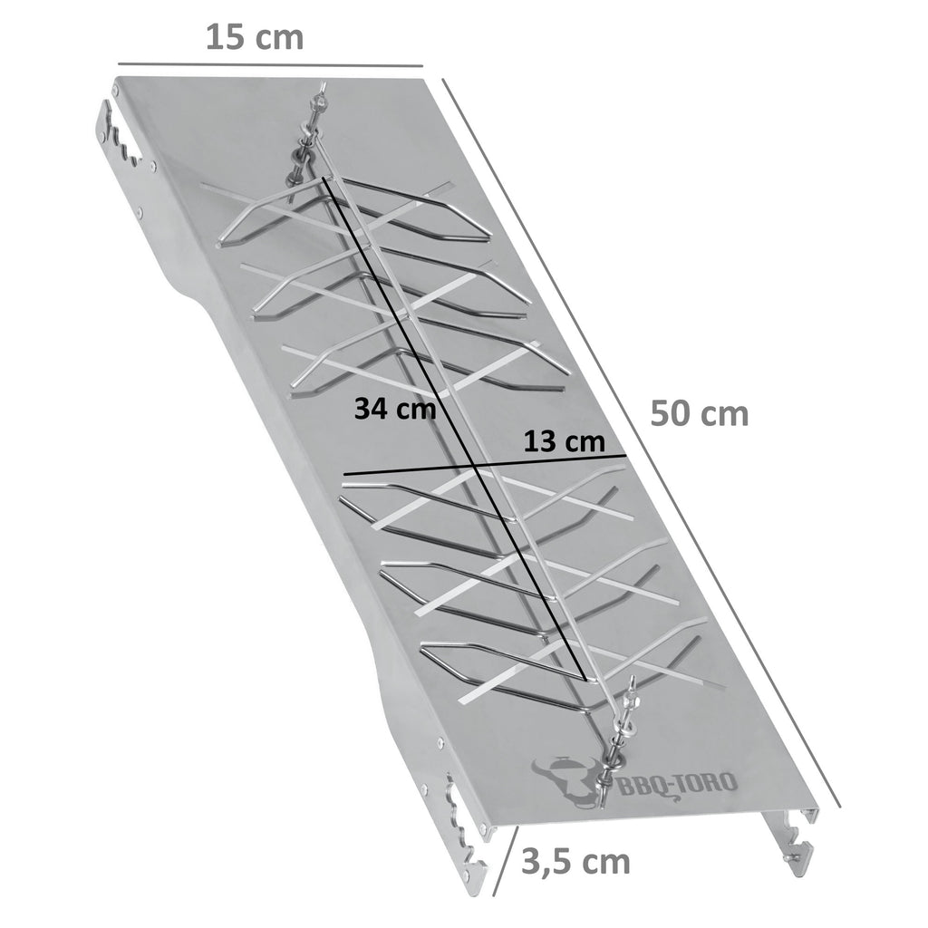 Planche à saumon grillée à la flamme, en acier inoxydable, avec support