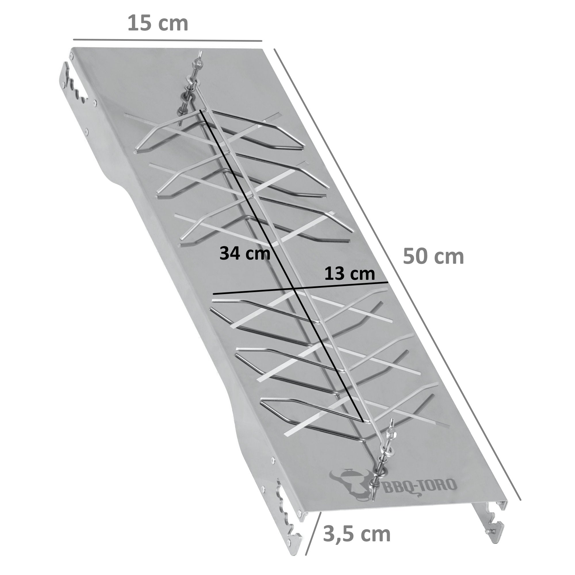 Planche à saumon grillée à la flamme, en acier inoxydable, avec support