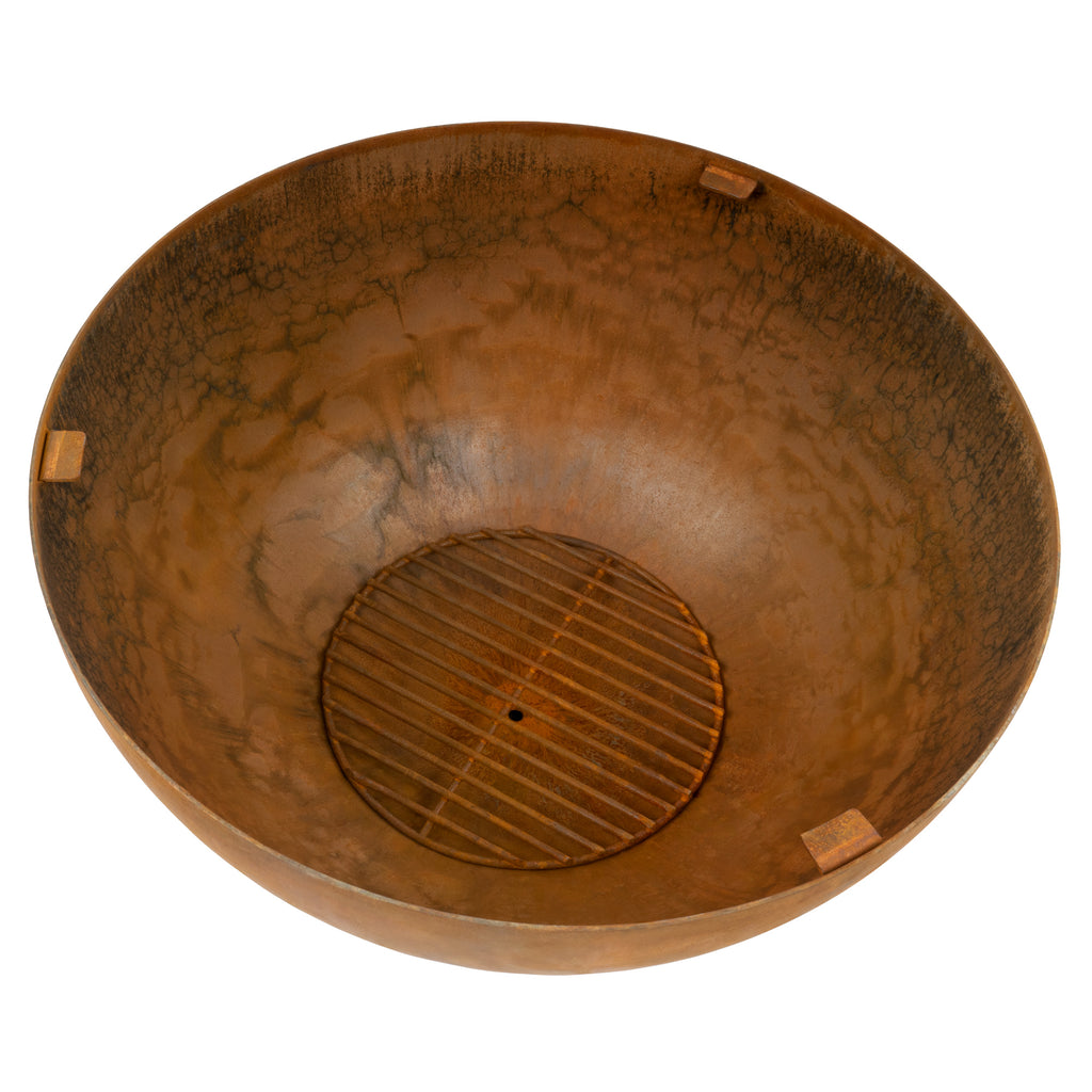 Feuerschale mit Grill, Ø 60 cm, Rostoptik