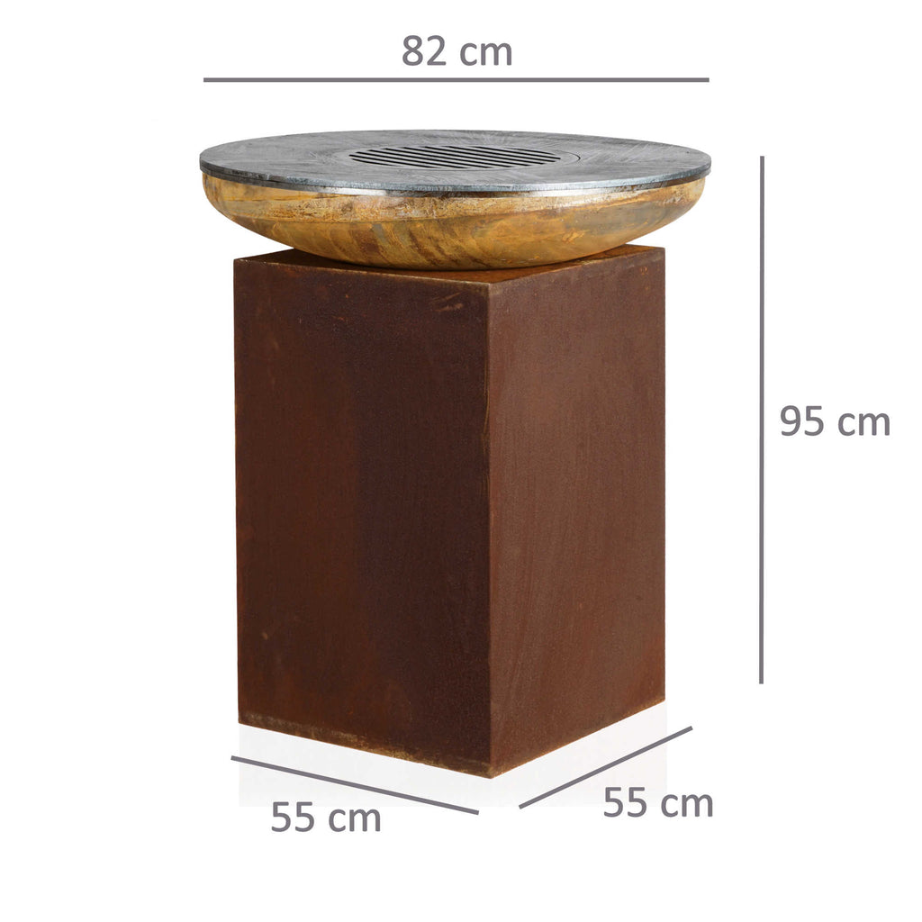 Brasero avec anneau de grille, Ø 82 cm, acier