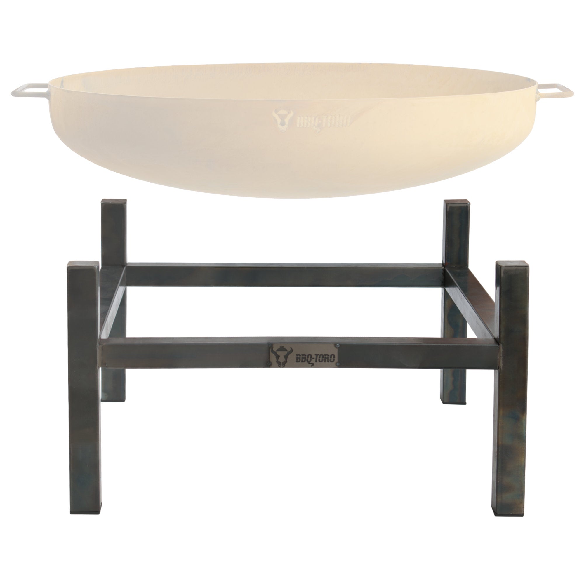 Fire Pit Stand, Rectangular, Steel Gray, Carbon Steel