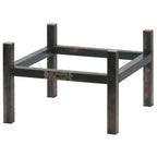 Fire Pit Stand, Rectangular, Steel Gray, Carbon Steel